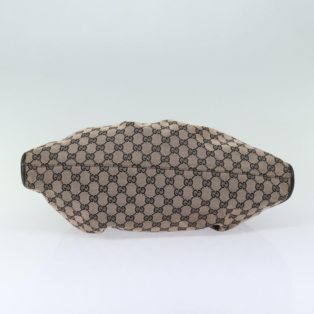 GUCCI GG Canvas Hand Bag Beige Black 76554 78779