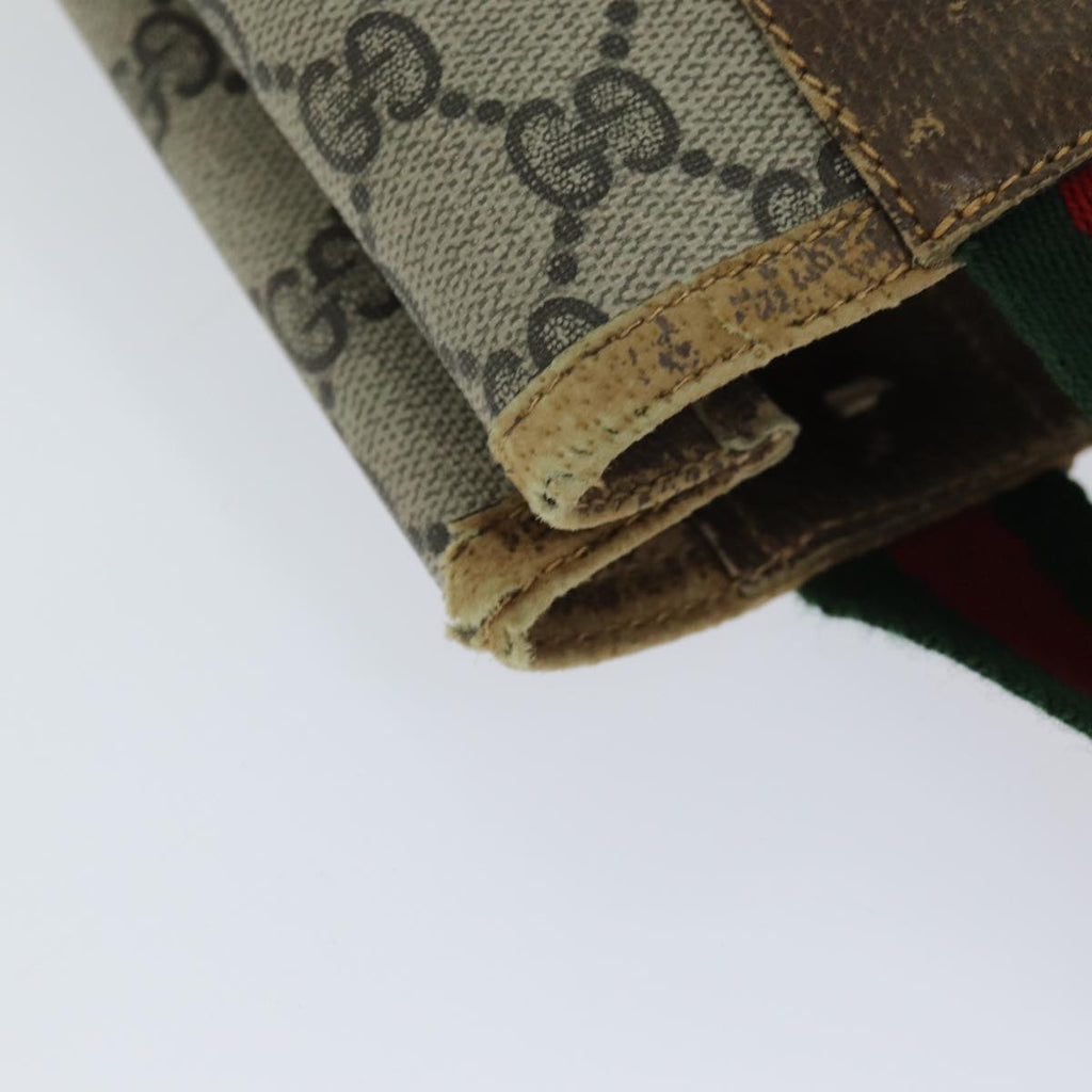 GUCCI GG Supreme Web Sherry Line Tote Bag PVC Beige Red 001 080 494 78780