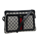 GUCCI GG Supreme Sherry Line Shoulder Bag PVC Leather Navy 010 378 78786