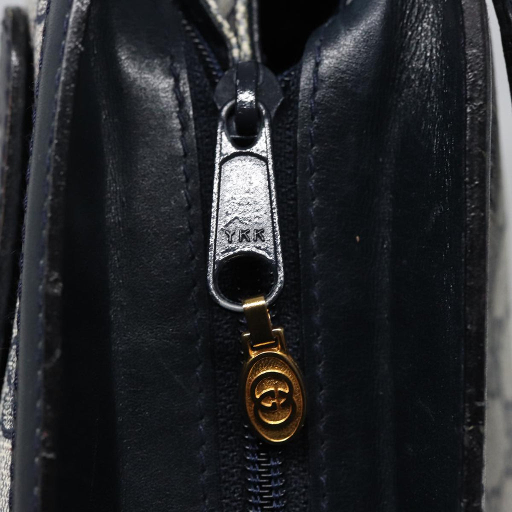 GUCCI GG Supreme Sherry Line Shoulder Bag PVC Leather Navy 010 378 78786