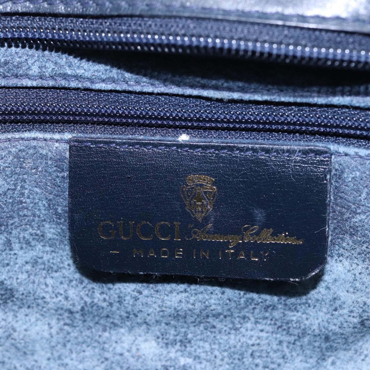 GUCCI GG Supreme Sherry Line Shoulder Bag PVC Leather Navy 010 378 78786