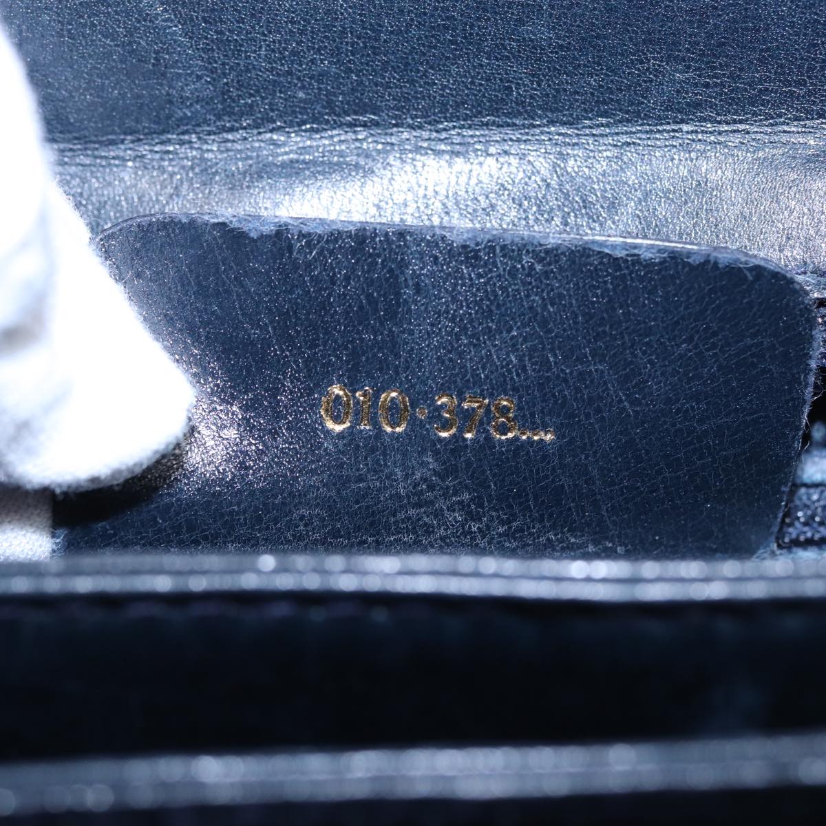 GUCCI GG Supreme Sherry Line Shoulder Bag PVC Leather Navy 010 378 78786