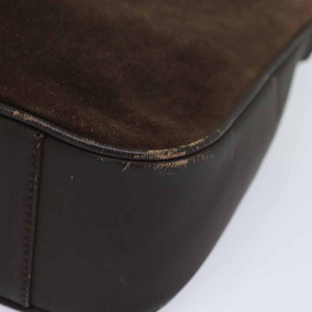 GUCCI Bamboo Hand Bag Suede 2way Brown 001 1705 1638 78790
