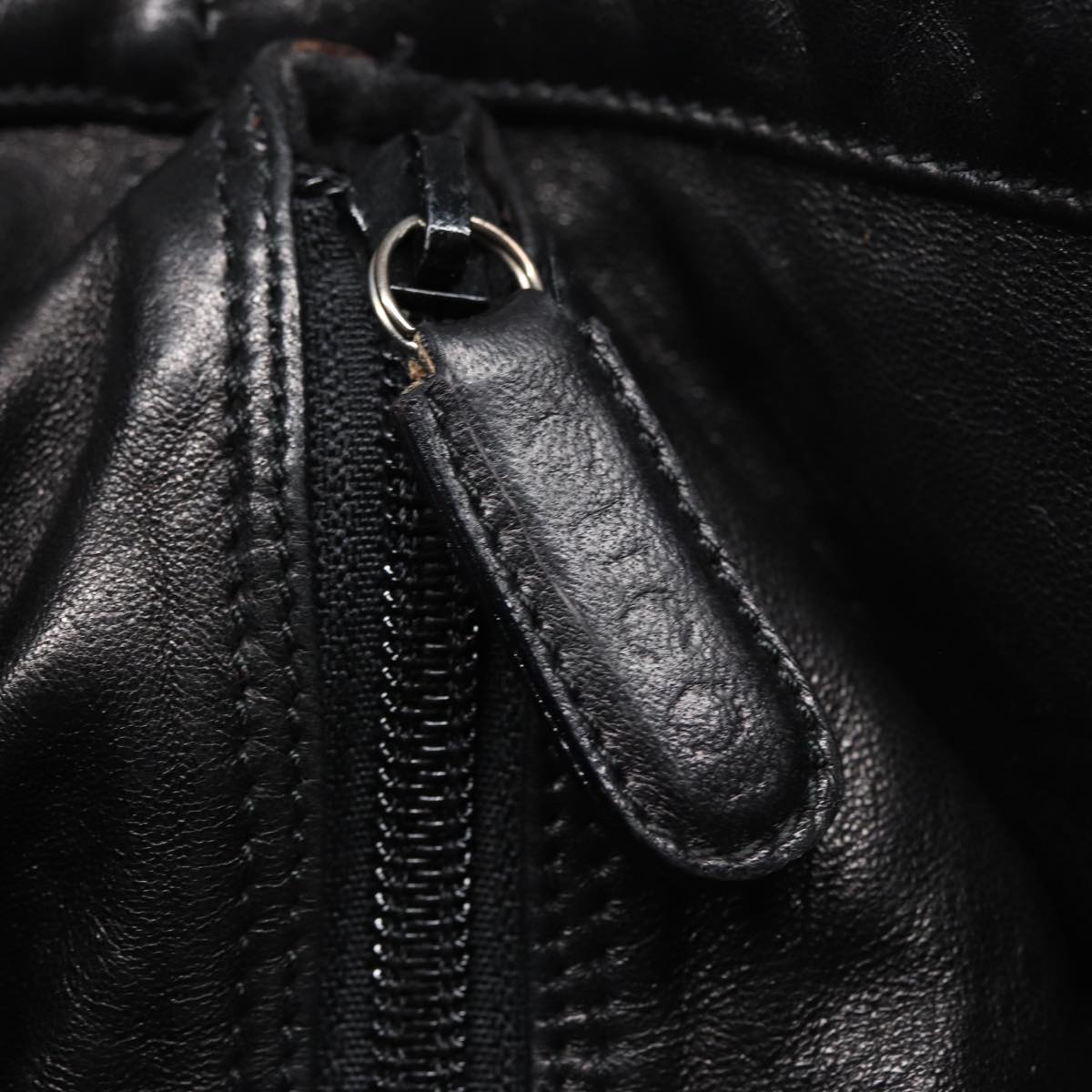 GUCCI Bamboo Hand Bag Leather Black 002 2058 0412 5 78791