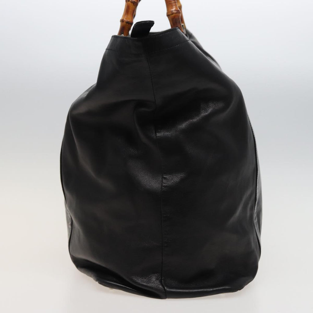 GUCCI Bamboo Hand Bag Leather Black 002 2058 0412 5 78791