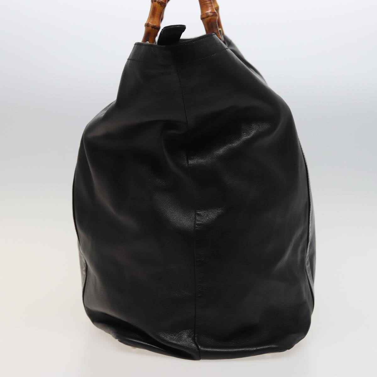 GUCCI Bamboo Hand Bag Leather Black 002 2058 0412 5 78791