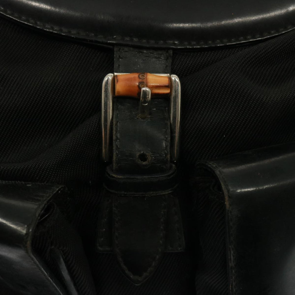 GUCCI Bamboo Backpack Nylon Black 003 2058 0016 5 78797
