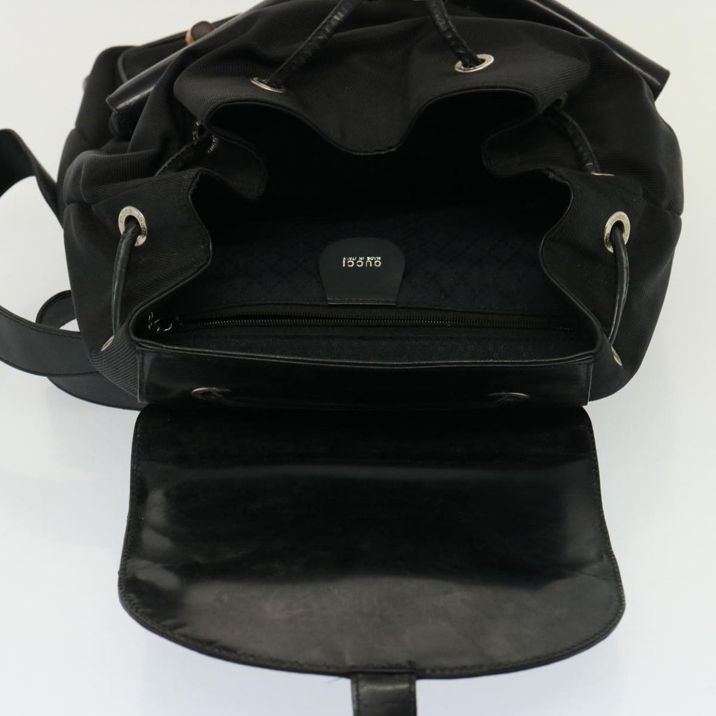 GUCCI Bamboo Backpack Nylon Black 003 2058 0016 5 78797