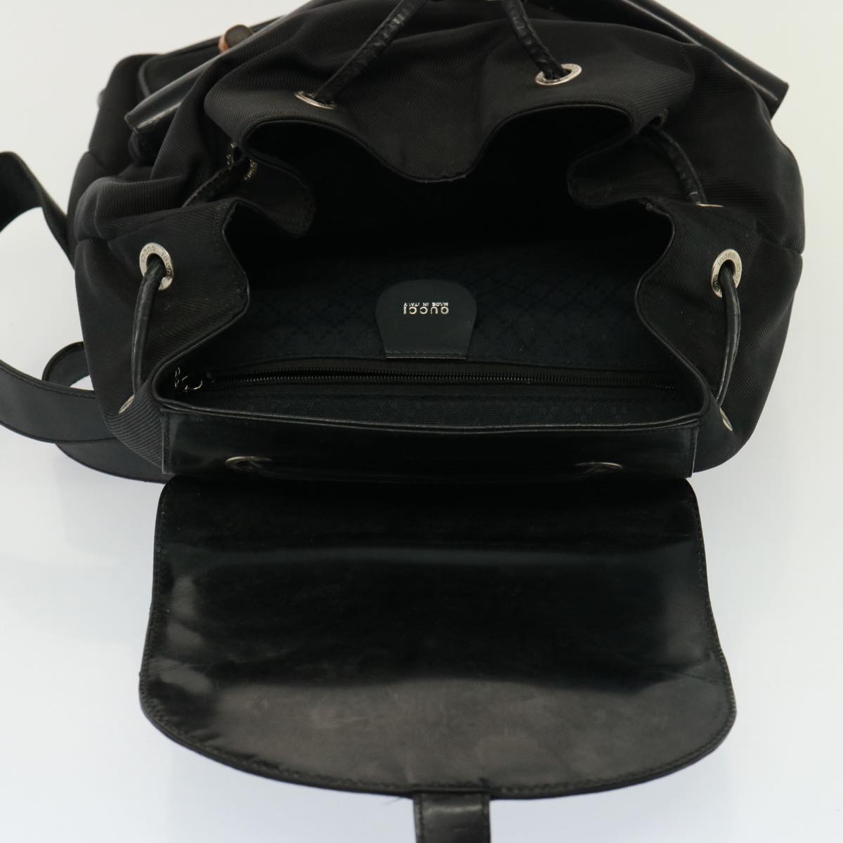 GUCCI Bamboo Backpack Nylon Black 003 2058 0016 5 78797