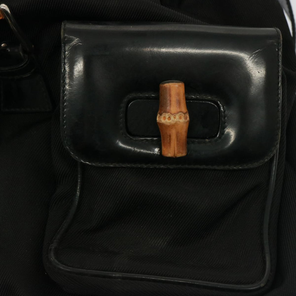 GUCCI Bamboo Backpack Nylon Black 003 2058 0016 5 78797