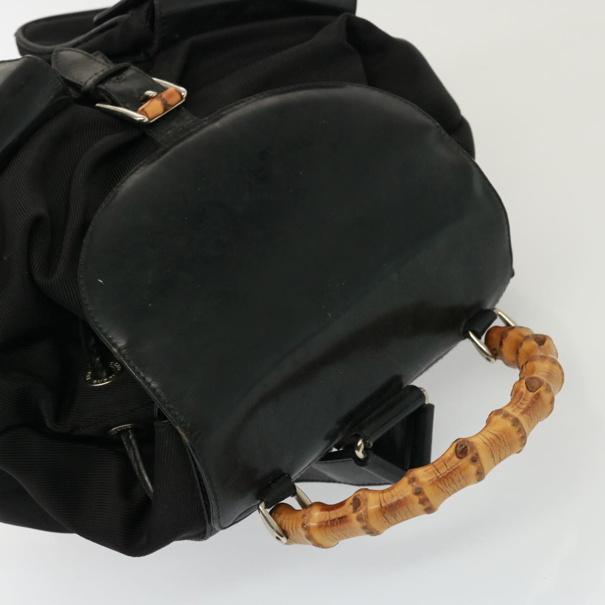 GUCCI Bamboo Backpack Nylon Black 003 2058 0016 5 78797