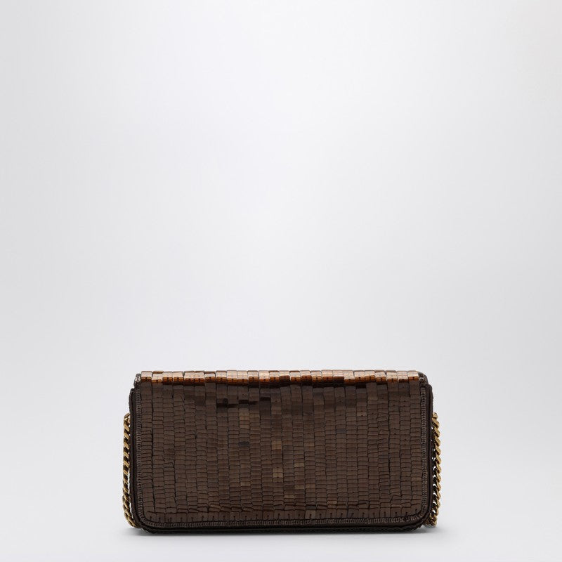 Saint Laurent Mini Kate 99 Brown Bag With Sequins Women