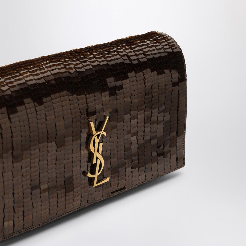 Saint Laurent Mini Kate 99 Brown Bag With Sequins Women