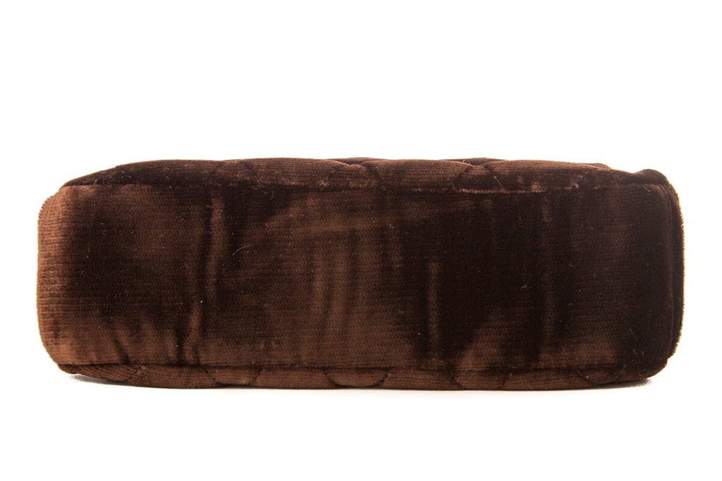 Chanel Chocolate Velvet Evening 24k hw Handbag
