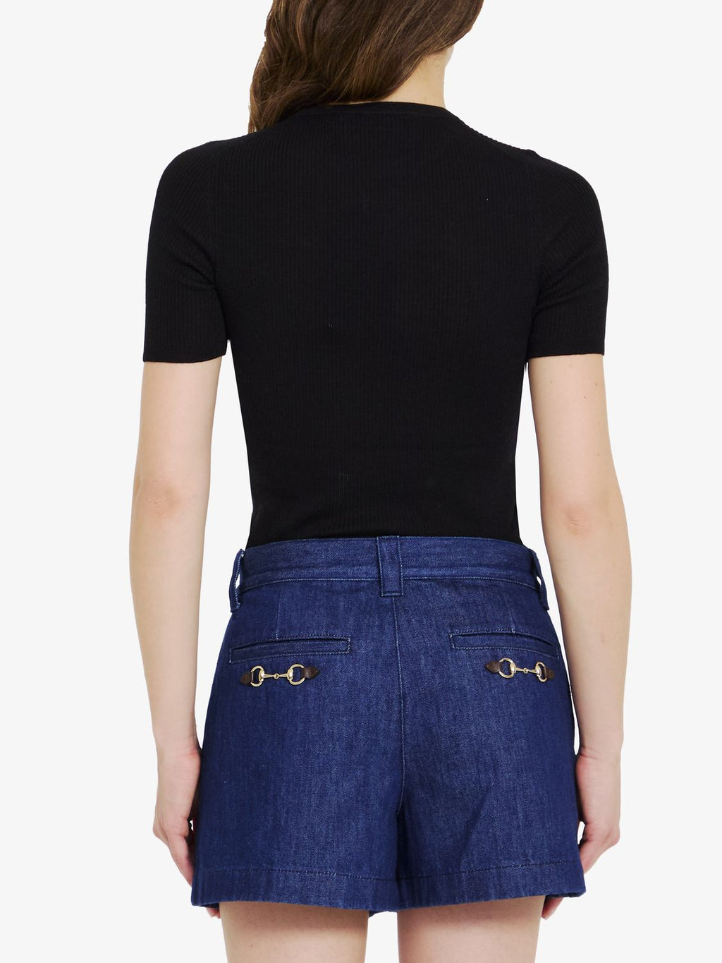 GUCCI Wool and Silk Short-Sleeved Crewneck Top