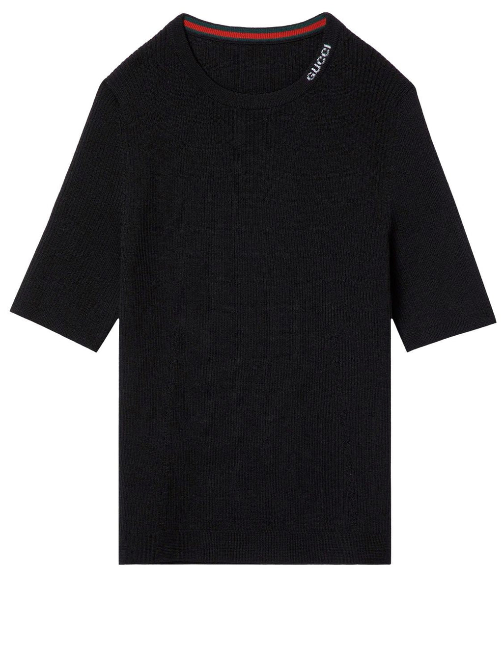 GUCCI Wool and Silk Short-Sleeved Crewneck Top