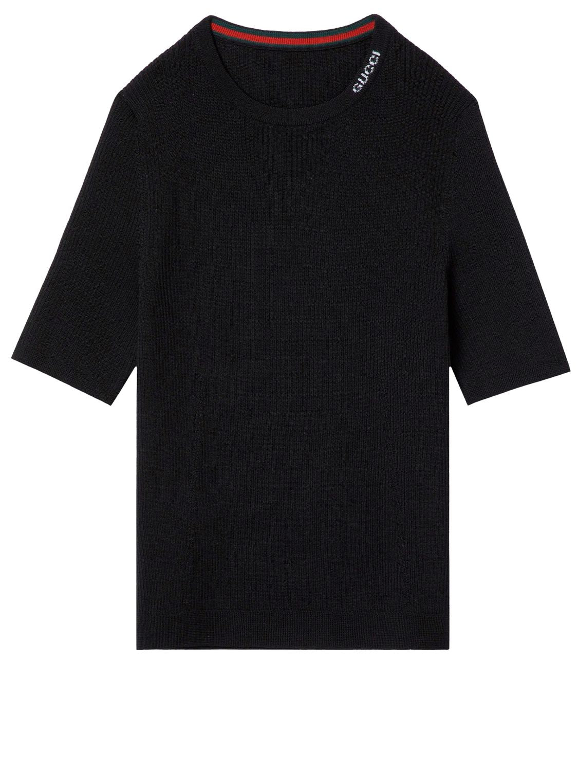 GUCCI Wool and Silk Short-Sleeved Crewneck Top