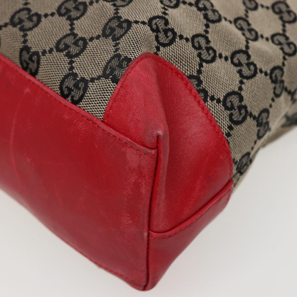 GUCCI GG Canvas Hand Bag Beige Red 002 1119 78907