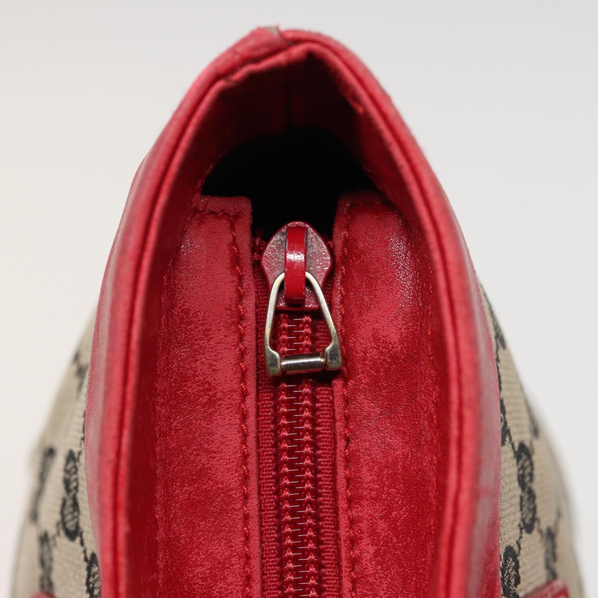 GUCCI GG Canvas Hand Bag Beige Red 002 1119 78907