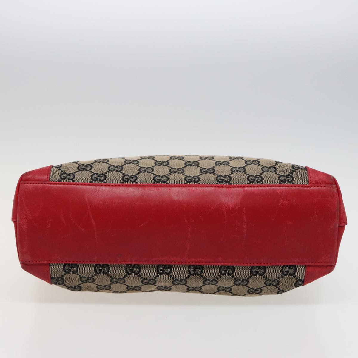 GUCCI GG Canvas Hand Bag Beige Red 002 1119 78907