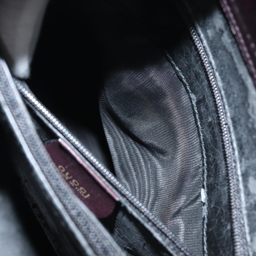 GUCCI Bamboo Hand Bag Leather 2way Purple 002 2855 0322 0 78914