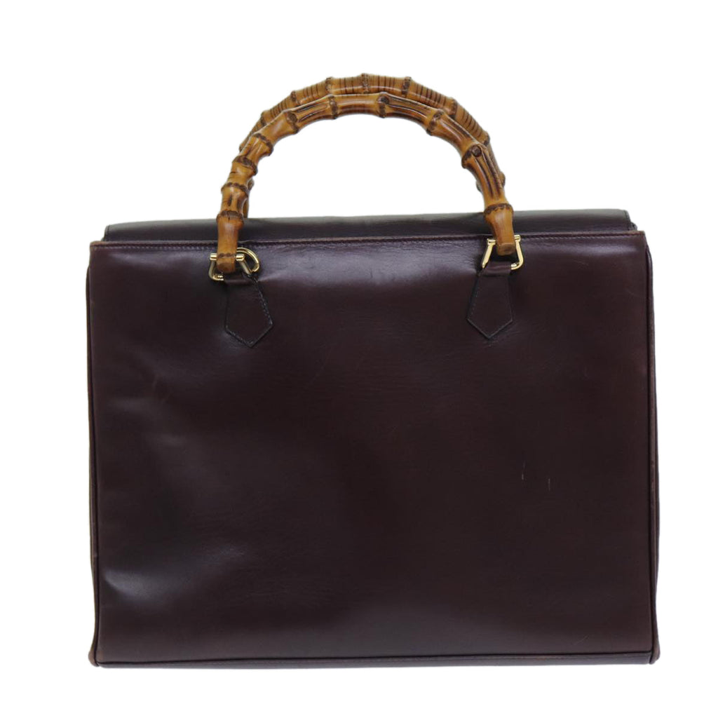 GUCCI Bamboo Hand Bag Leather 2way Purple 002 2855 0322 0 78914