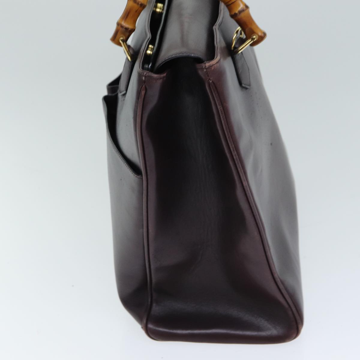 GUCCI Bamboo Hand Bag Leather 2way Purple 002 2855 0322 0 78914