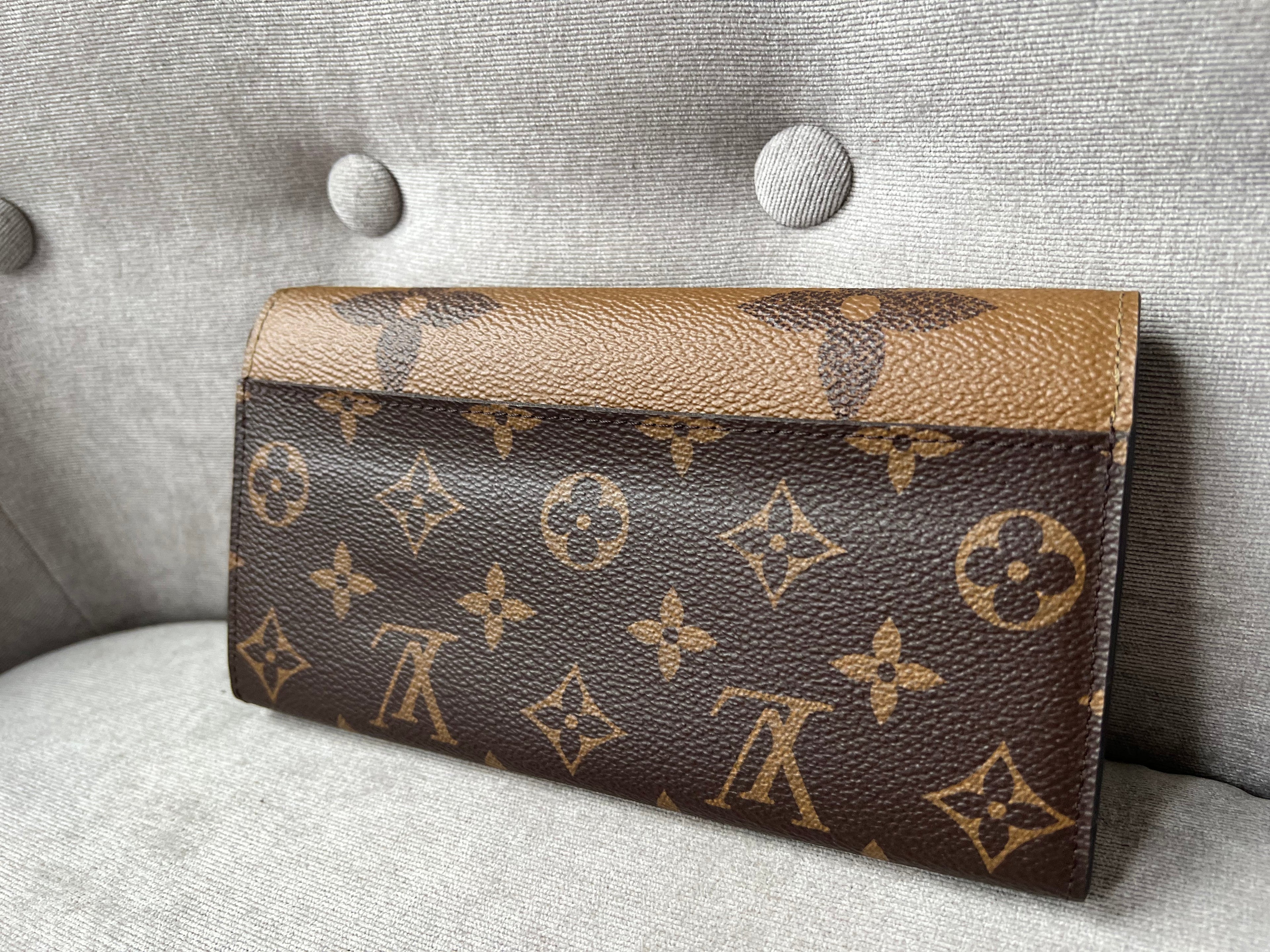 Louis Vuitton Sarah Wallet in reverse Monogram and Brown (RRP £550)