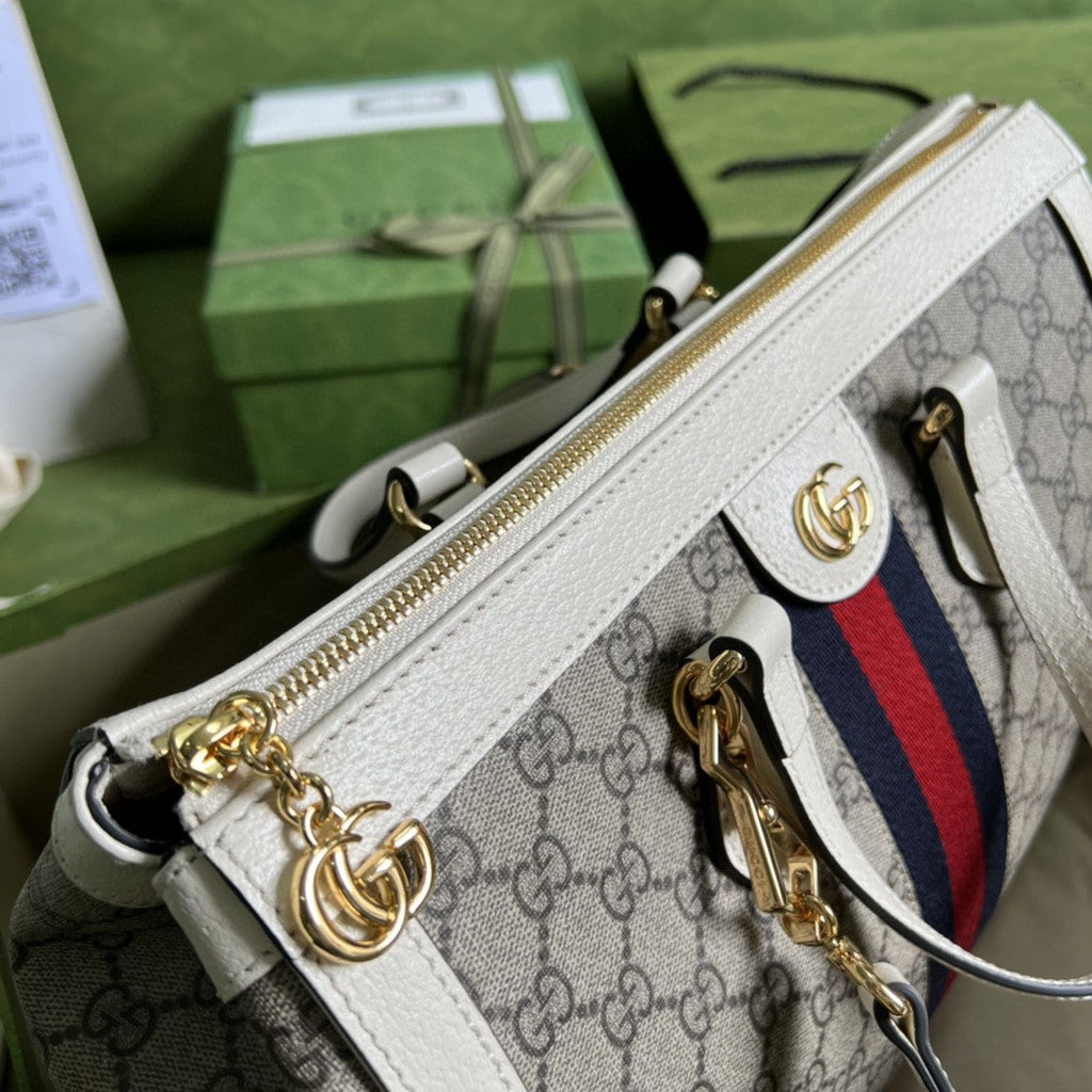 Glami OphiGLAMIa Glami MeGLAMIum Tote Bag White Glami Supreme Canvas For Women 13in/33cm 524537 K05NB 8745