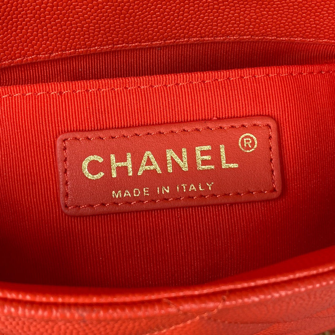 CHLMini Flap Bag With Top Handle Gold Hardware Red For Women, Women’s Handbags, Shoulder Bags 7.9in/20cm AS2431 