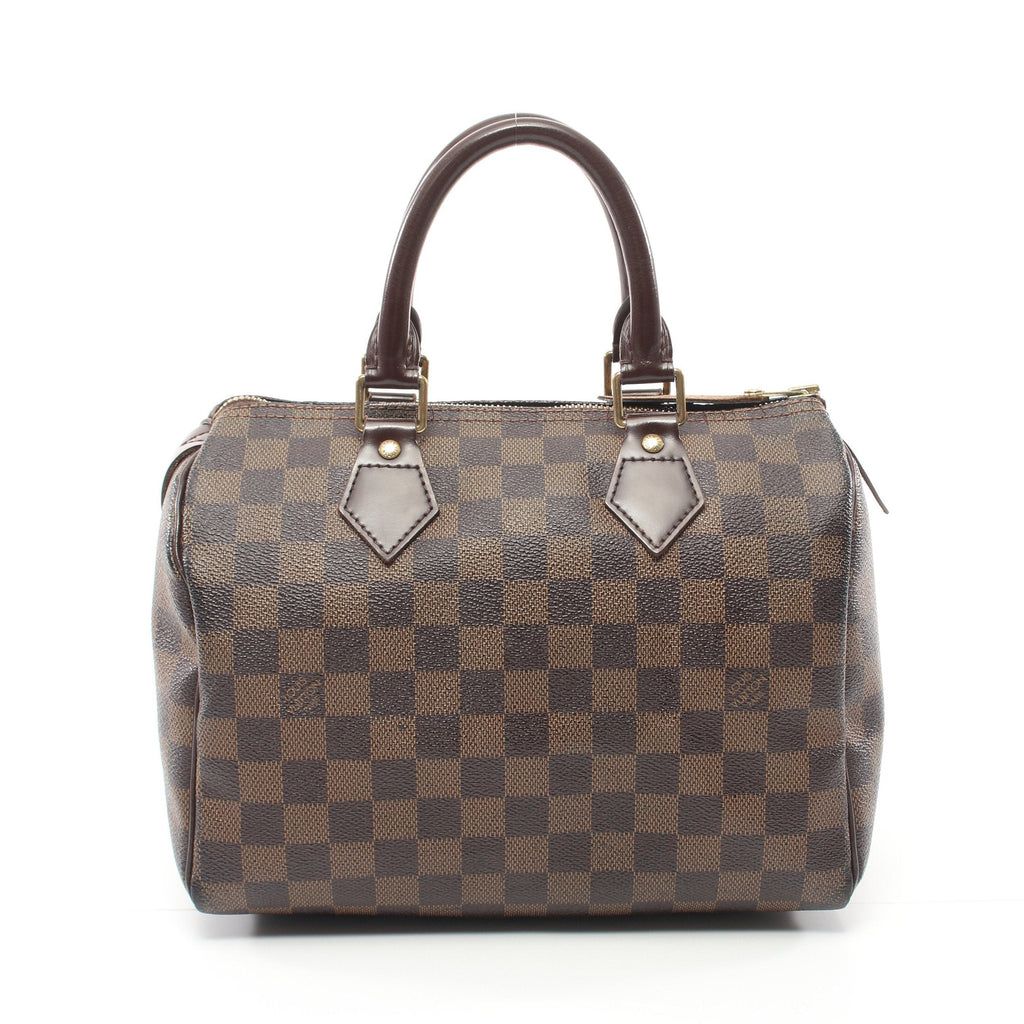Speedy 25 Damier  Ebene Handbag PVC Leather Brown