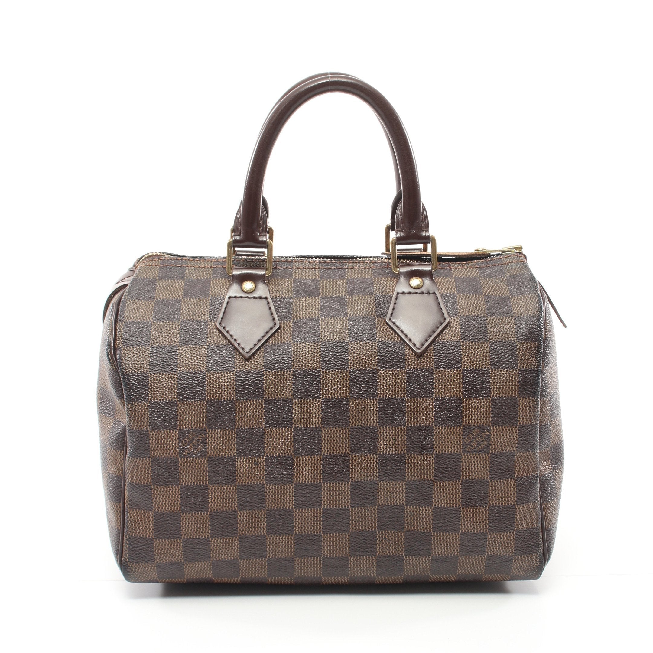 Speedy 25 Damier  Ebene Handbag PVC Leather Brown
