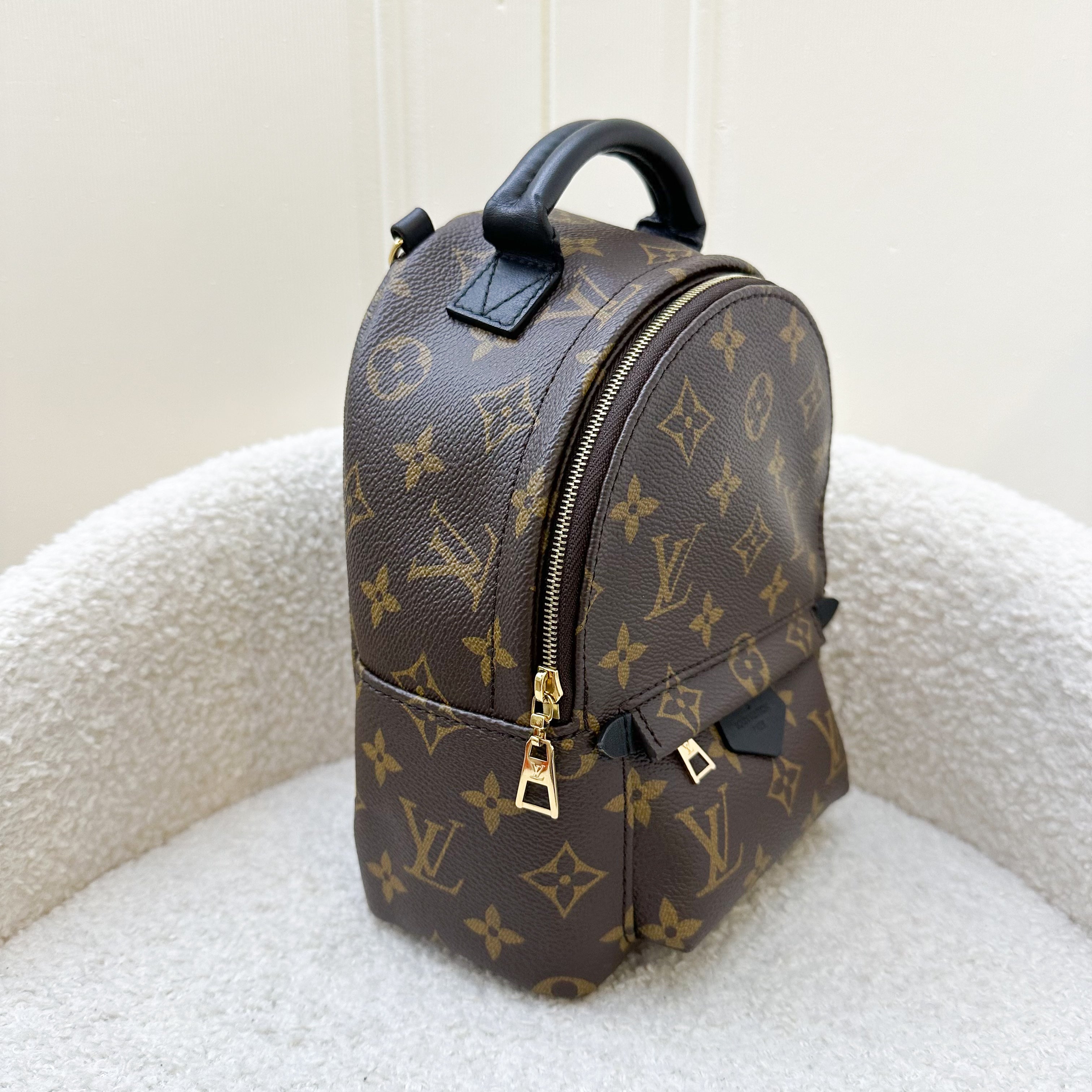 LV Palm Springs Mini Backpack in Monogram Canvas and GHW
