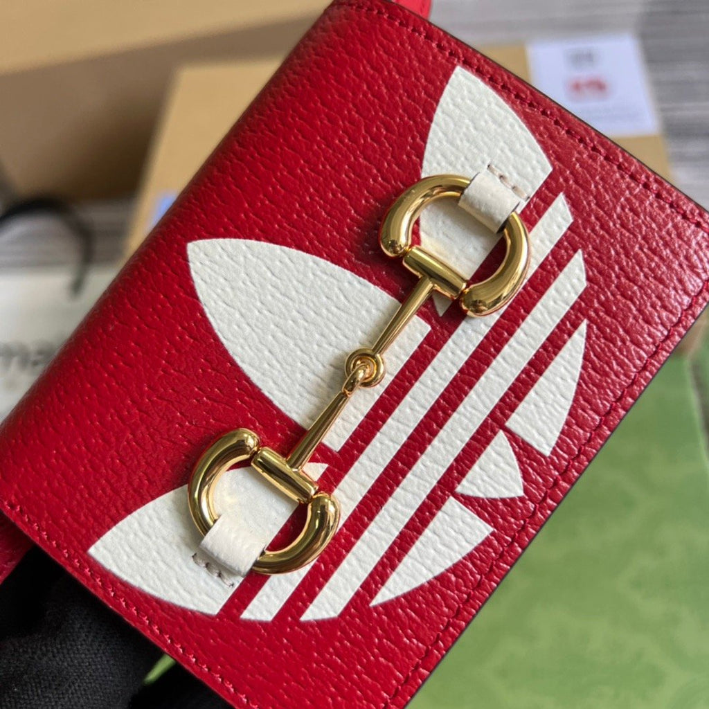 Glami x AGLAMIdas Card Case With Horsebit Red For Women, Women’s Bags 4.2in/11cm GlamiÃ¢â‚¬Å½