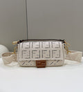 FI Baguette White with Embroidery MeGLAMIum Bag For Woman 28cm/11in