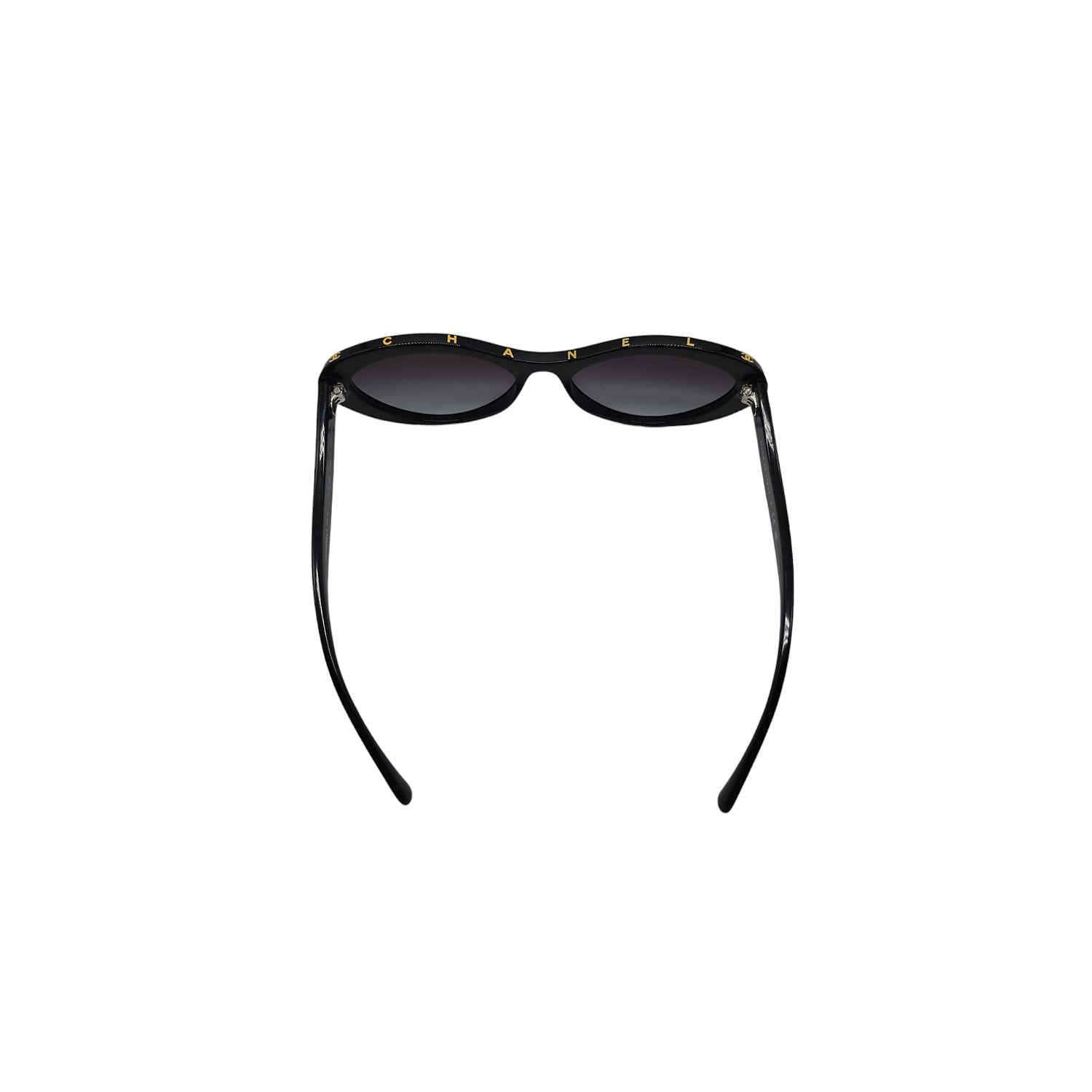 Chanel 5416 Black and Gold Oval Sunglasses