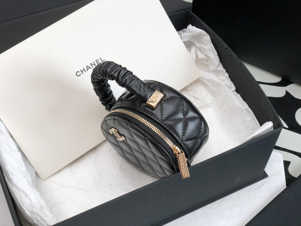 CHLVanity Case Shiny Gold Black Bag For Women 9.5cm/3.7in