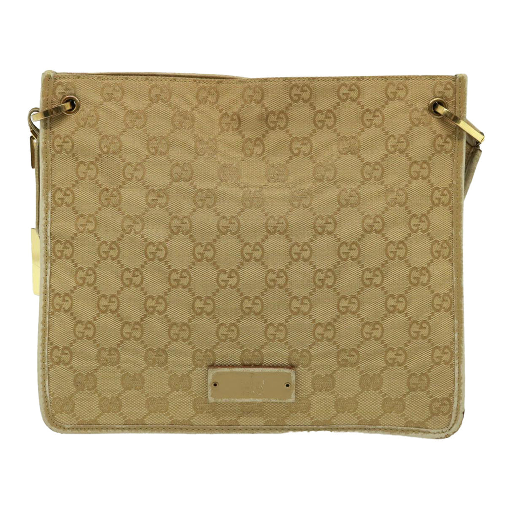 GUCCI GG Canvas Shoulder Bag Beige 91762 79100