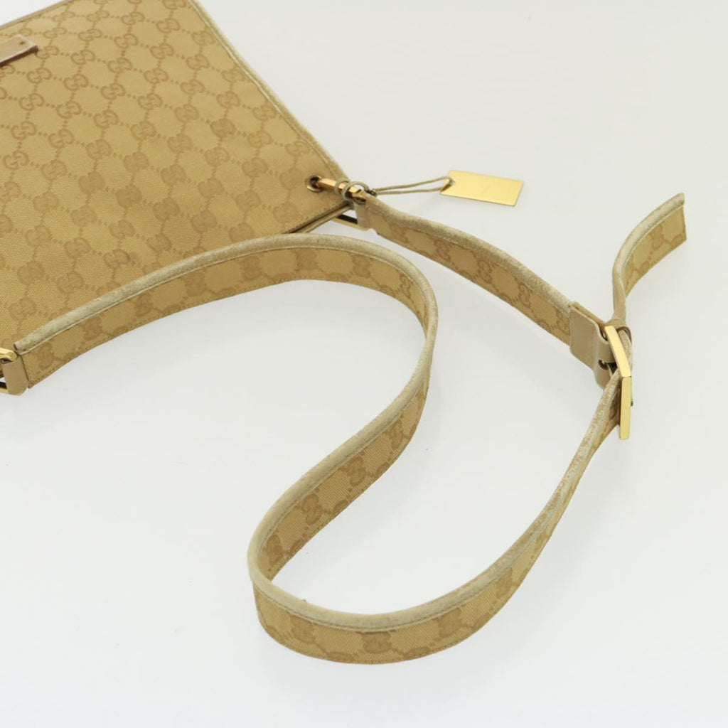 GUCCI GG Canvas Shoulder Bag Beige 91762 79100