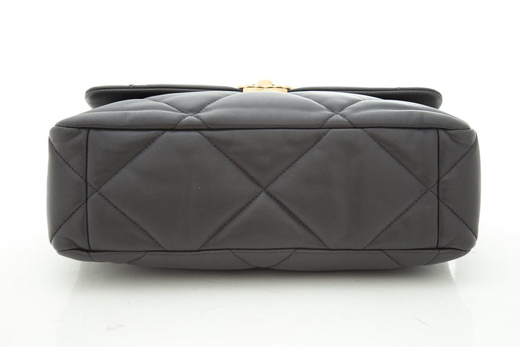 2020 Chanel 19 Grey Lambskin Quilted Flap Handbag