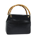 GUCCI Bamboo Hand Bag Leather Black 79132