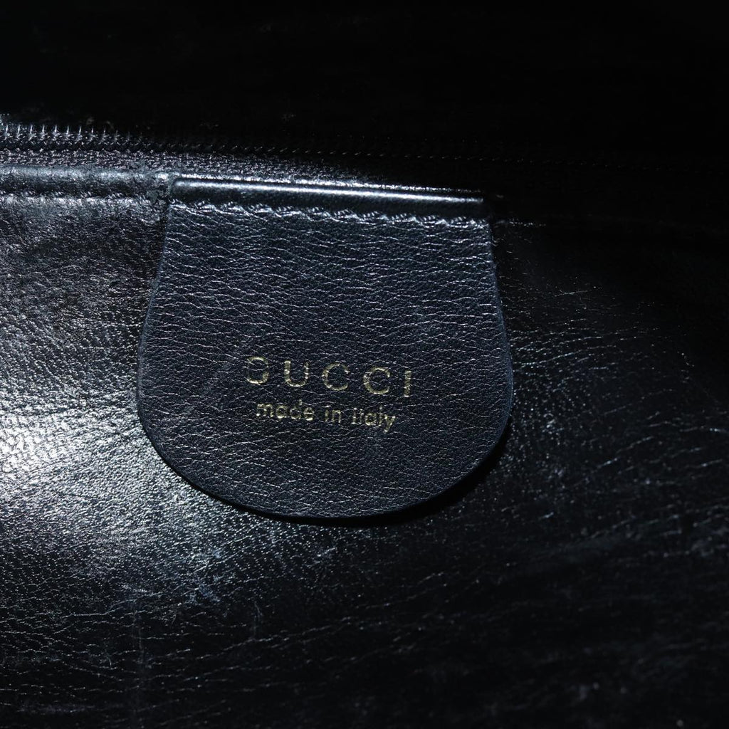 GUCCI Bamboo Hand Bag Leather Black 79132