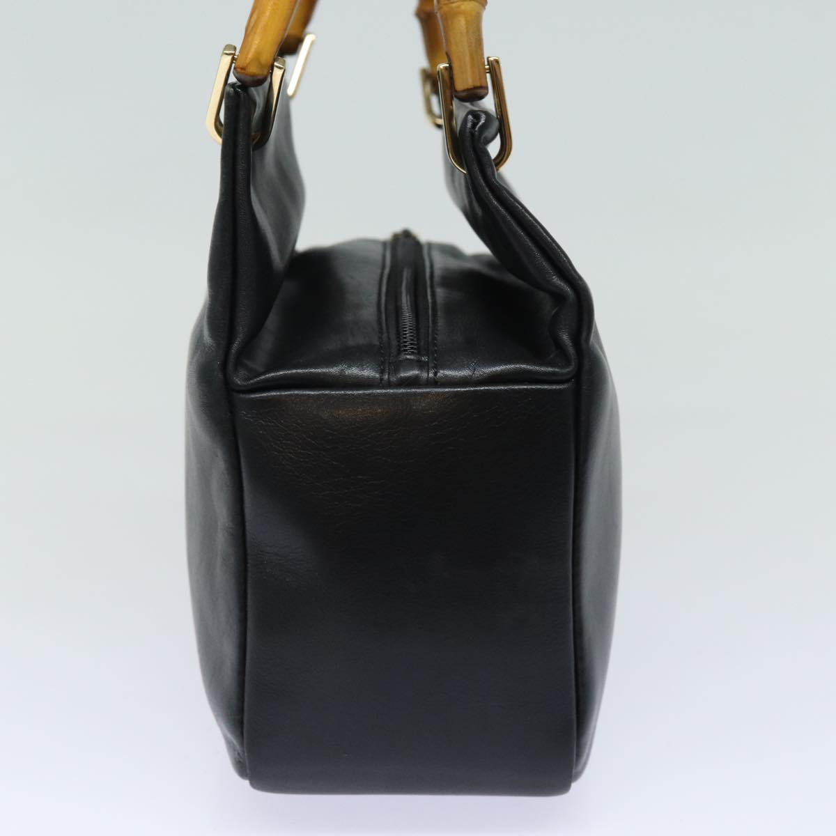 GUCCI Bamboo Hand Bag Leather Black 79132