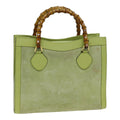 GUCCI Bamboo Hand Bag Suede Green 002 123 0260 79157