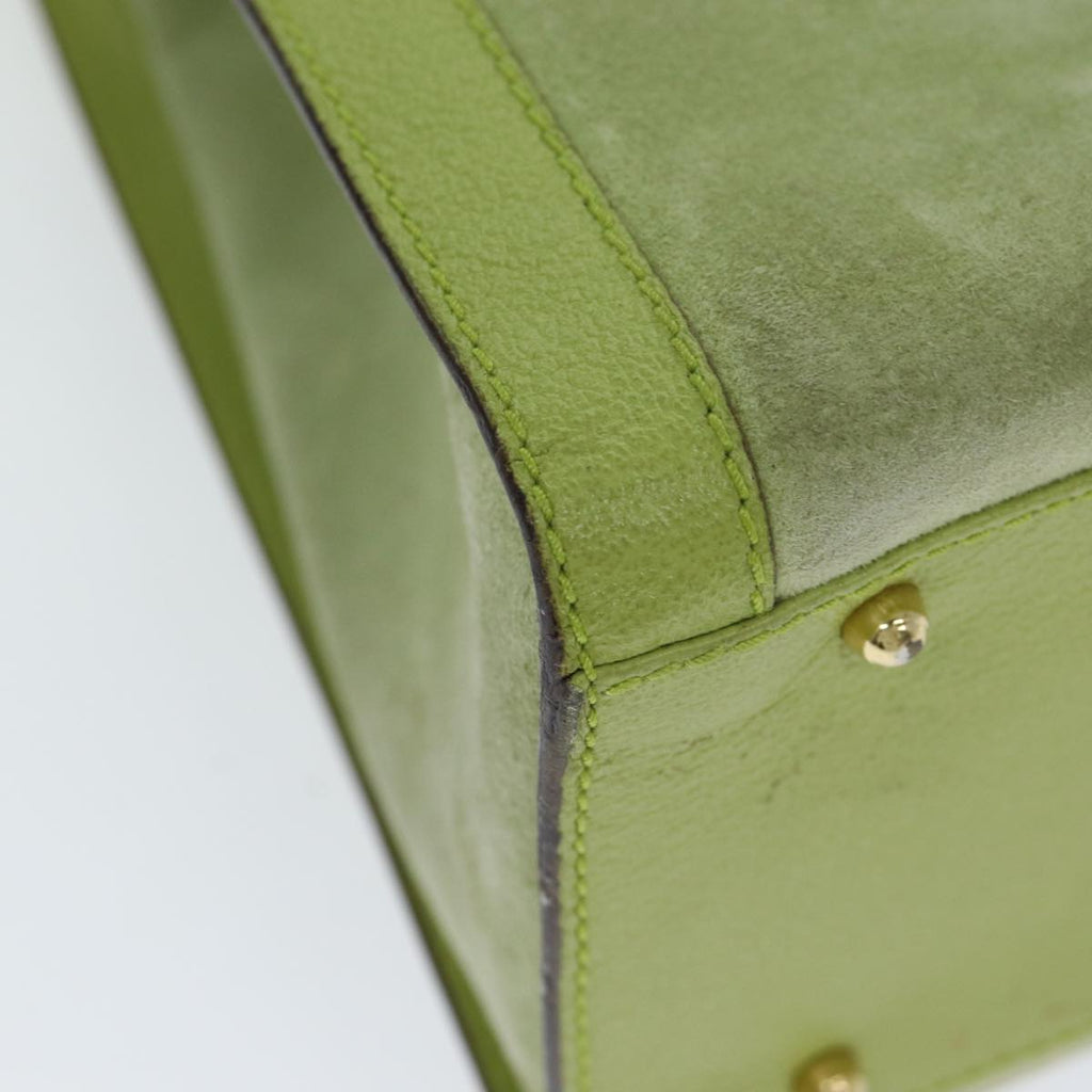 GUCCI Bamboo Hand Bag Suede Green 002 123 0260 79157