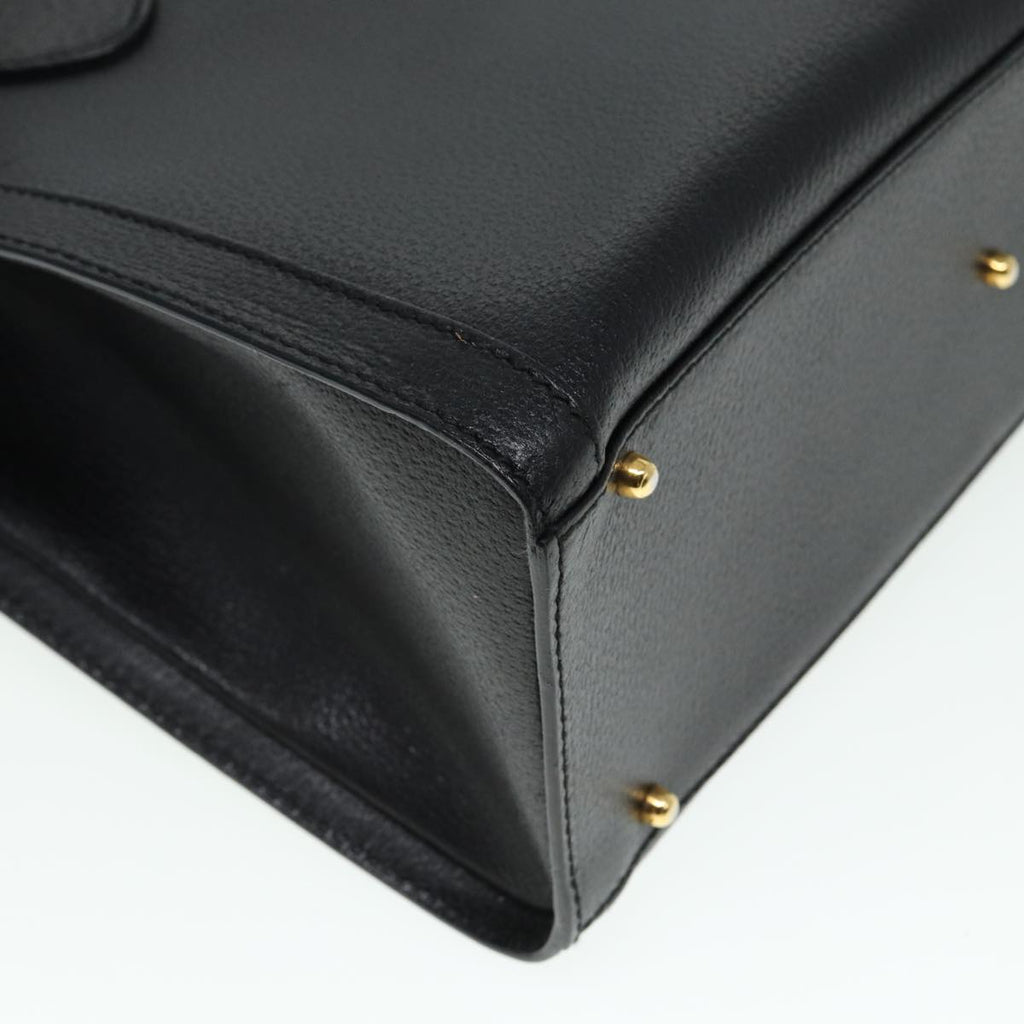GUCCI Bamboo Hand Bag Leather Black 002 123 0260 79158