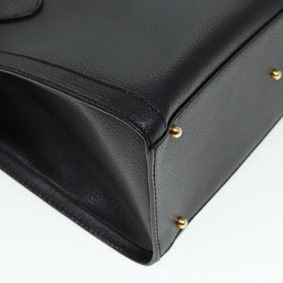GUCCI Bamboo Hand Bag Leather Black 002 123 0260 79158