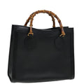 GUCCI Bamboo Hand Bag Leather Black 002 123 0260 79158