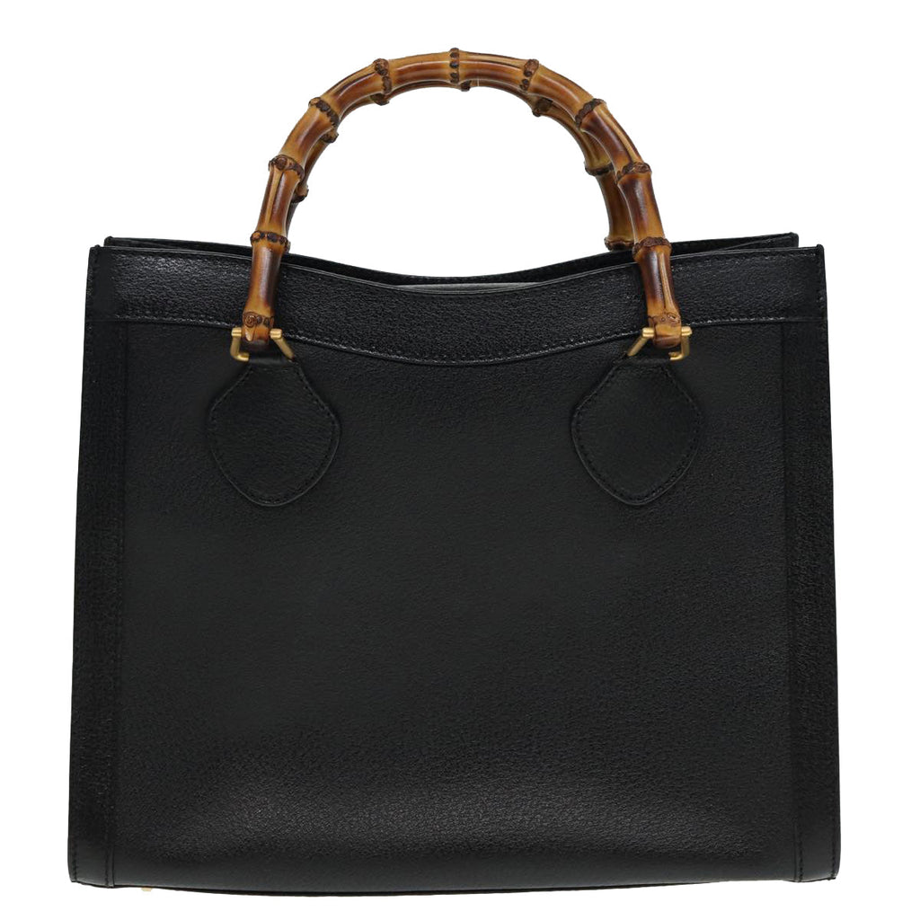 GUCCI Bamboo Hand Bag Leather Black 002 123 0260 79158