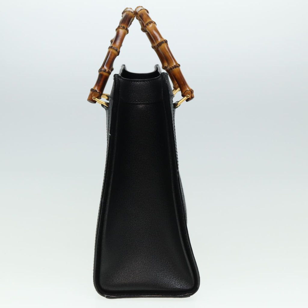 GUCCI Bamboo Hand Bag Leather Black 002 123 0260 79158